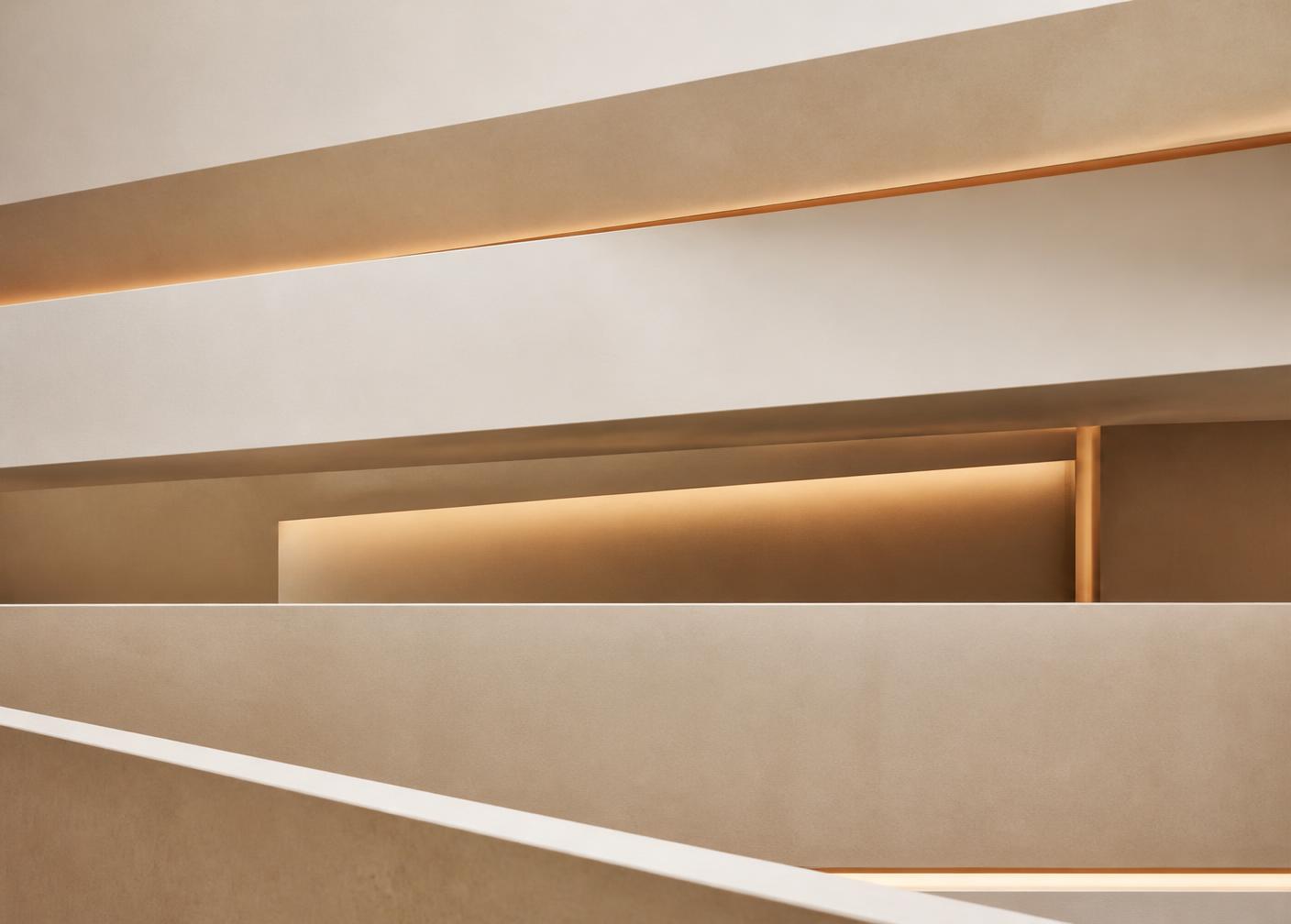 Layered planes in warm neutral tones
